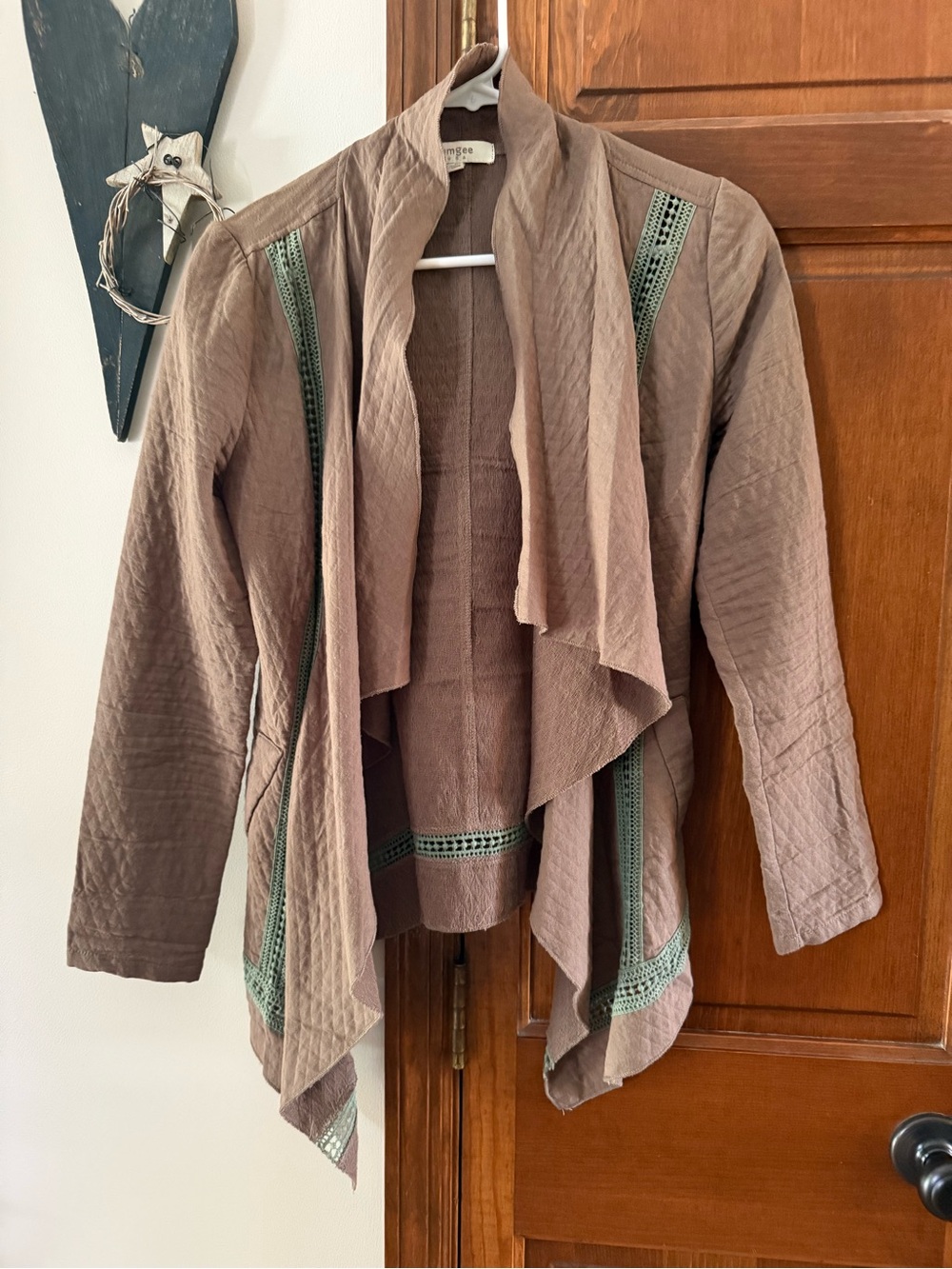 Umgee Brown Open-Front Textured Jacket